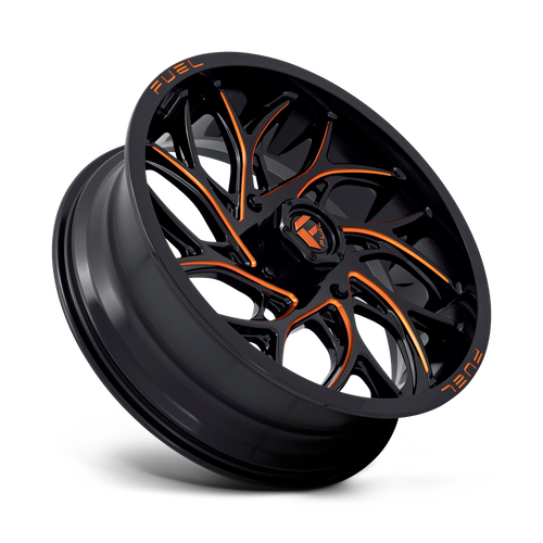 Fuel Offroad D780 RUNNER UTV Gloss Black Milled Orange 20x7 +13 4x156mm 132mm