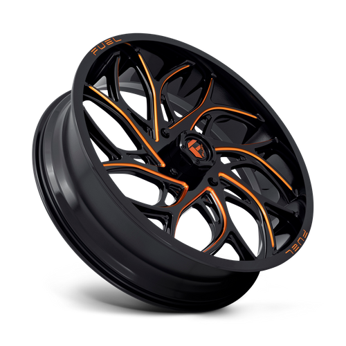 Fuel Offroad D780 RUNNER UTV Gloss Black Milled Orange 24x7 +13 4x156mm 132mm - Wheelwiz
