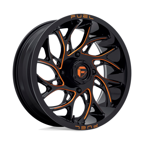 Fuel Offroad D780 RUNNER UTV Gloss Black Milled Orange 18x7 +13 4x137mm 110.1mm - Wheelwiz