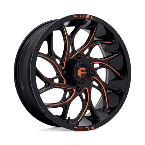 Fuel Offroad D780 RUNNER UTV Gloss Black Milled Orange 20x7 +13 4x156mm 132mm