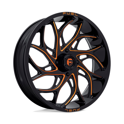 Fuel Offroad D780 RUNNER UTV Gloss Black Milled Orange 24x7 +13 4x156mm 132mm - Wheelwiz