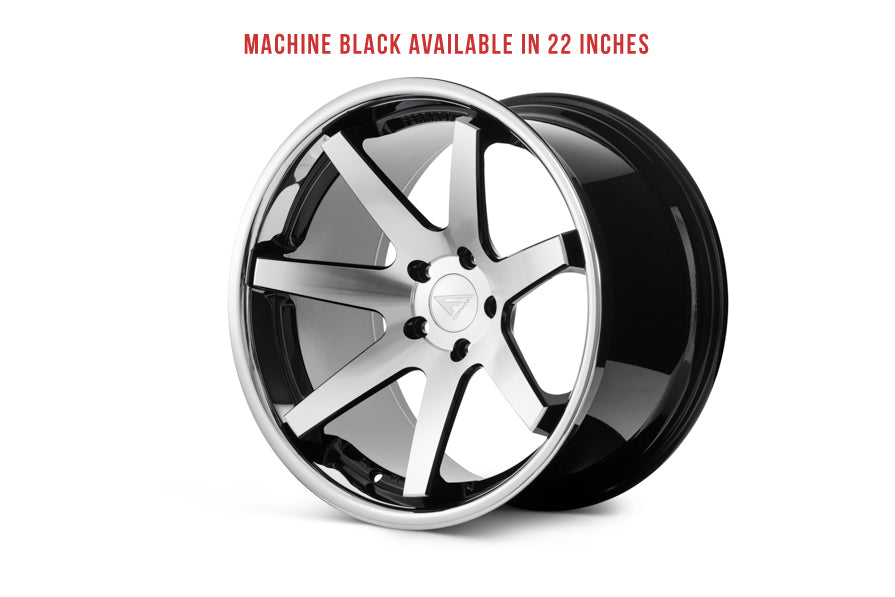 Ferrada Wheels FR1 Machine Black / Chrome Lip 22x9 +30 5x112mm 66.56mm