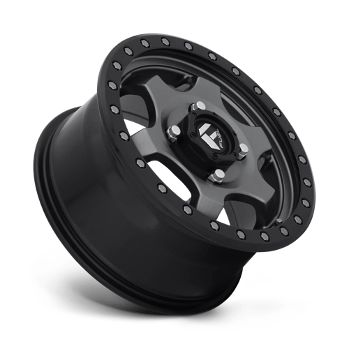 Fuel Offroad D640 GATLING Matte Gun Metal Black Bead Ring 15x7 +55 4x156mm 132mm - WheelWiz