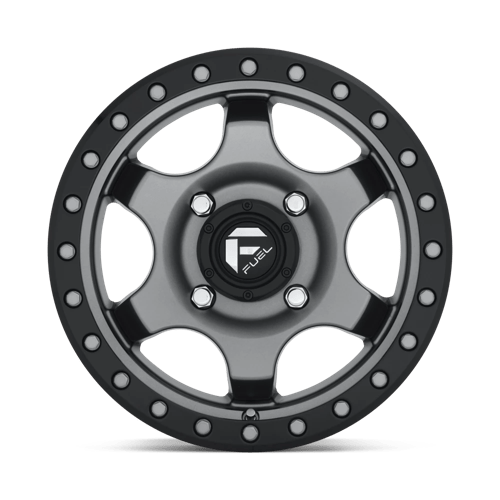 Fuel Offroad D640 GATLING Matte Gun Metal Black Bead Ring 15x7 +55 4x156mm 132mm - WheelWiz