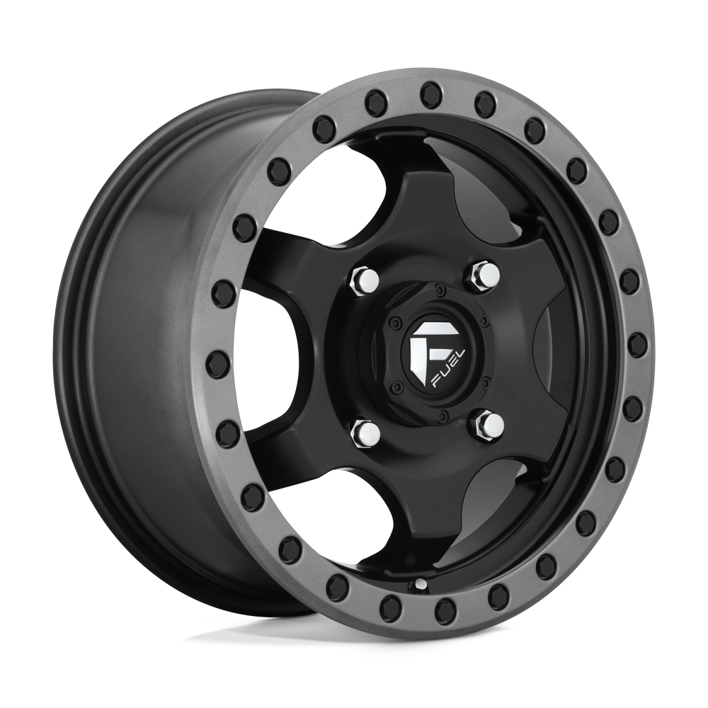 Fuel Offroad D639 GATLING Matte Black Gun Metal Ring 15x7 +55 4x156mm 132mm - WheelWiz