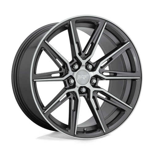 Niche M220 GEMELLO Gloss Anthracite Machined 20x10.5 +40 5x120mm 72.6mm - Wheelwiz