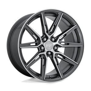 Niche M220 GEMELLO Gloss Anthracite Machined 20x10.5 +30 5x112mm 66.6mm - WheelWiz