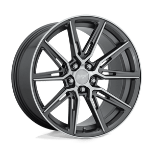 Niche M220 GEMELLO Gloss Anthracite Machined 20x10.5 +30 5x112mm 66.6mm - WheelWiz