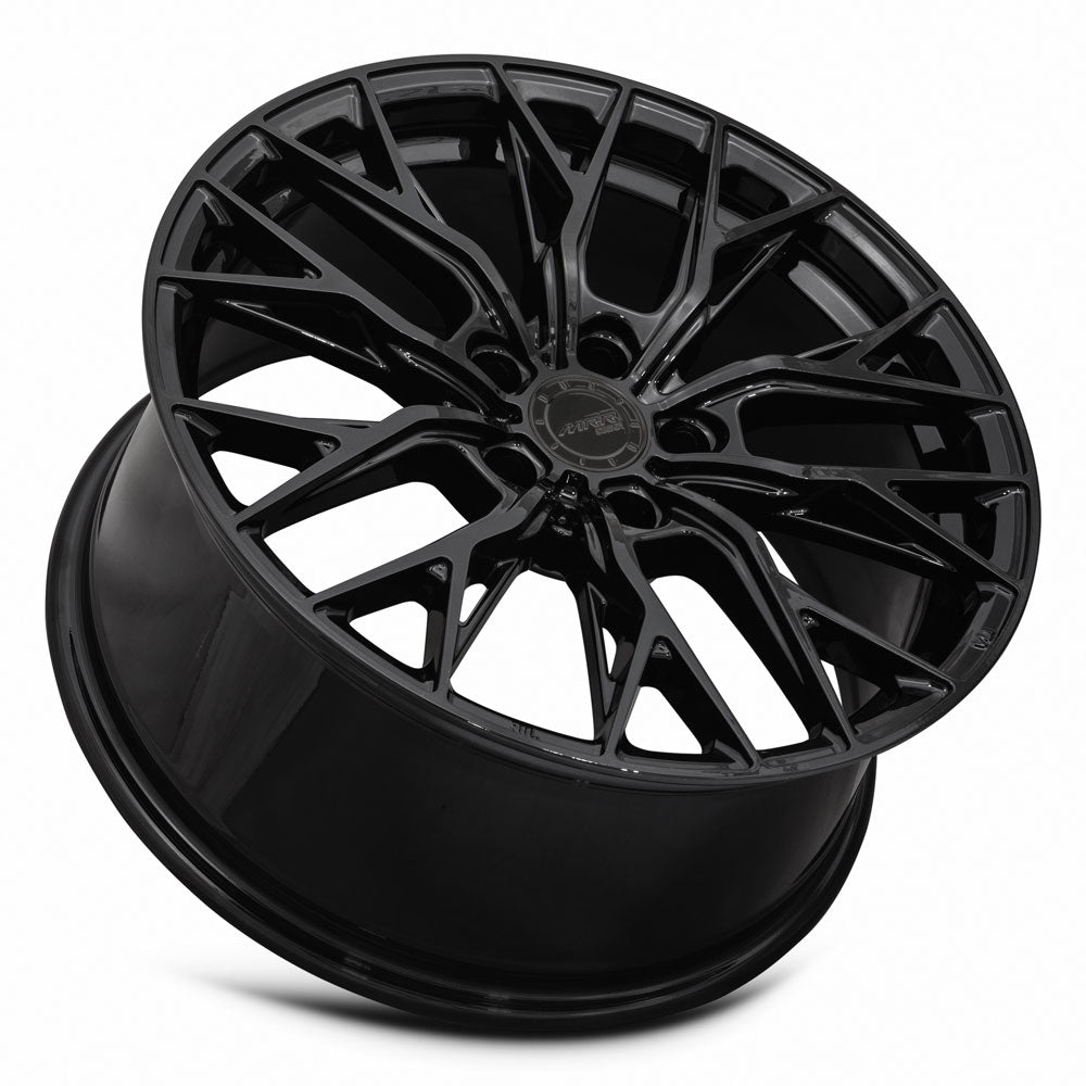 MRR GF5 Gloss Black 19x8.5 +38 5x120mm 67.1mm - Wheelwiz