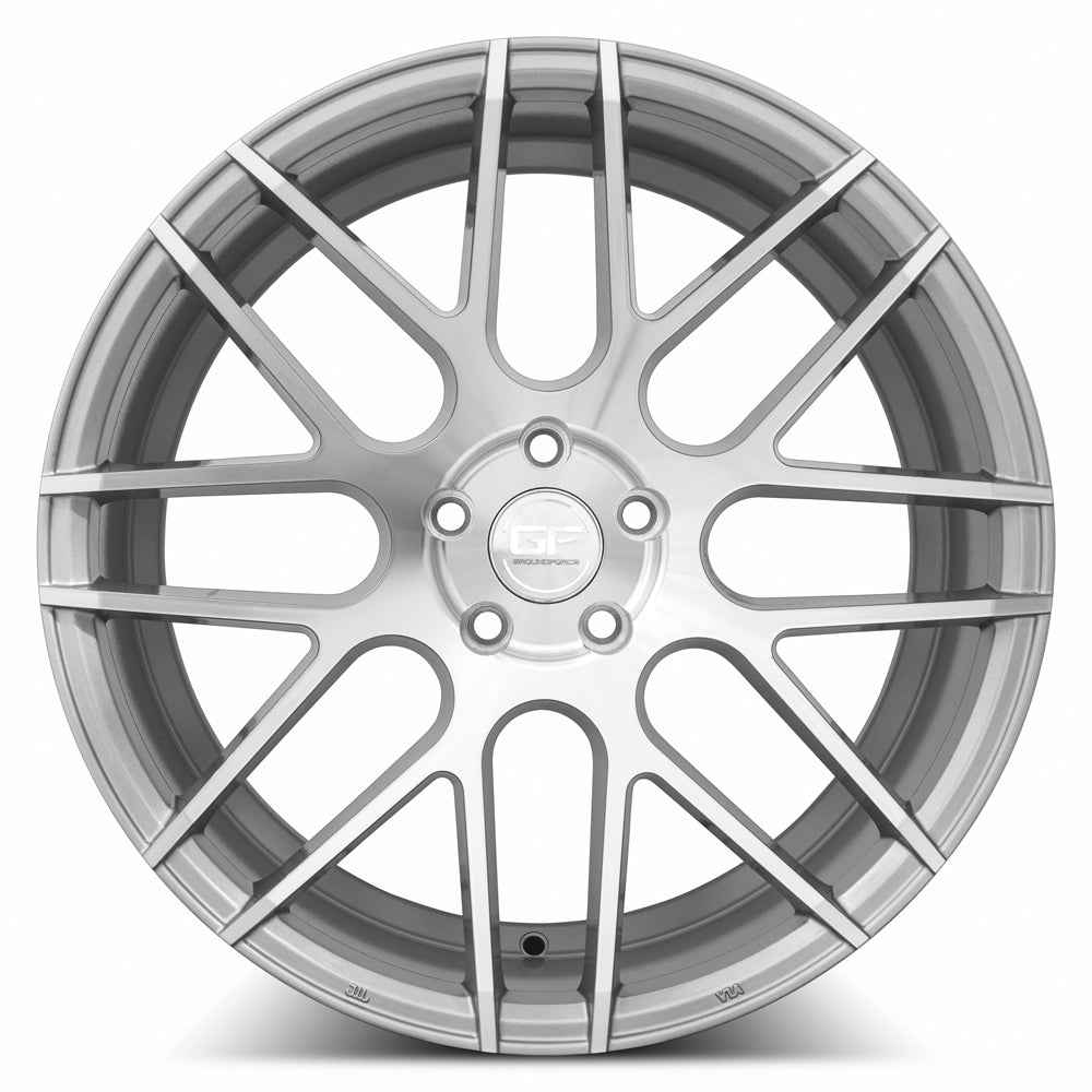 MRR GF7 Silver Machine Face 19x8.5 +20 5x120mm 72.6mm - WheelWiz