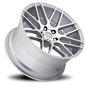 MRR GF7 Silver Machine Face 19x10.5 +40 5x112mm 66.6mm - WheelWiz