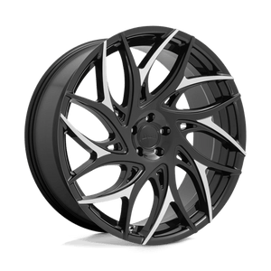 DUB S259 G.O.A.T. Gloss Black W/ Machined Spokes 24x10 +15 5x115mm 71.5mm - Wheelwiz
