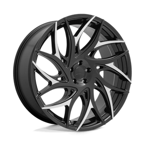 DUB S259 G.O.A.T. Gloss Black With Machined Spokes 22x9 +35 5x127mm 71.5mm - WheelWiz