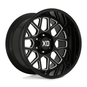 XD Series XD849 GRENADE II Gloss Black Milled 20x10 -18 6x139.7mm 106.1mm - Wheelwiz