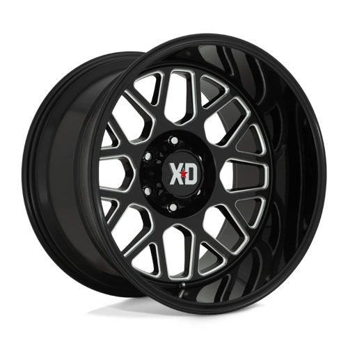 XD Series XD849 GRENADE II Gloss Black Milled 20x10 -18 6x139.7mm 106.1mm - Wheelwiz