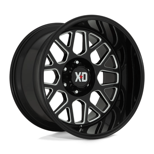 XD Series XD849 GRENADE II Gloss Black Milled 20x10 -18 6x139.7mm 106.1mm - Wheelwiz