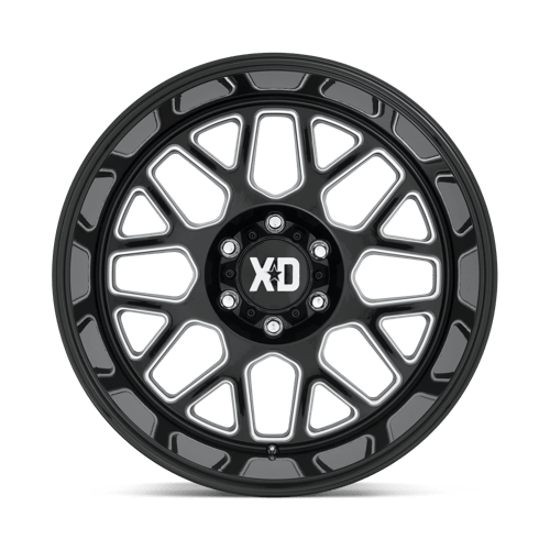 XD Series XD849 GRENADE II Gloss Black Milled 20x10 -18 6x139.7mm 106.1mm - Wheelwiz