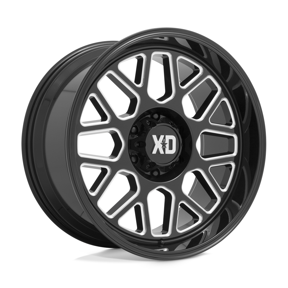 XD Series XD849 GRENADE 2 Gloss Black Milled 24x12 -44 6x139.7mm 106.1mm - WheelWiz