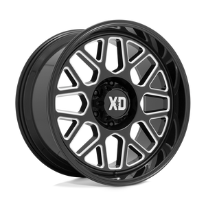 XD Series XD849 GRENADE 2 Gloss Black Milled 24x12 -44 6x139.7mm 106.1mm - WheelWiz