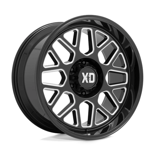 XD Series XD849 GRENADE II Gloss Black Milled 20x12 -44 6x139.7mm 106.1mm - Wheelwiz