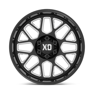 XD Series XD849 GRENADE II Gloss Black Milled 20x10 -18 8x180mm 124.2mm - Wheelwiz