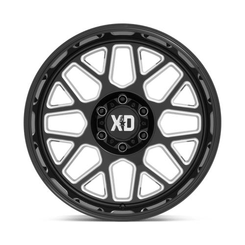 XD Series XD849 GRENADE II Gloss Black Milled 22x12 -44 6x139.7mm 106.1mm - Wheelwiz