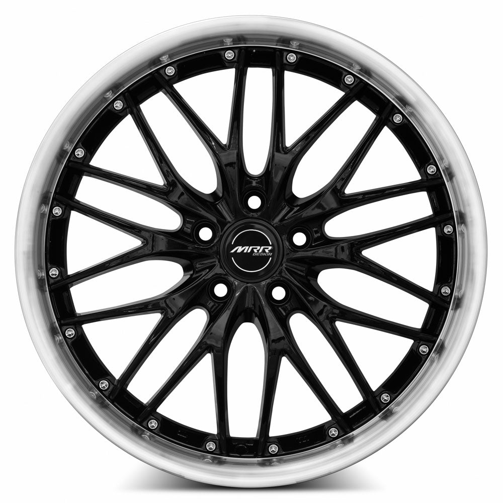 MRR GT1 Black Machined Lip 19x8.5 +20 Custommm 66.6mm