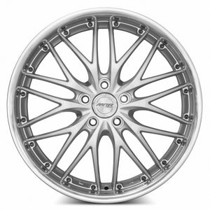 MRR GT1 Hyper Silver Machined Lip 19x8.5 +35 5x112mm 66.6mm - Wheelwiz