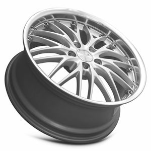 MRR GT1 Hyper Silver Machined Lip 18x8.5 +35 5x112mm 66.6mm - Wheelwiz
