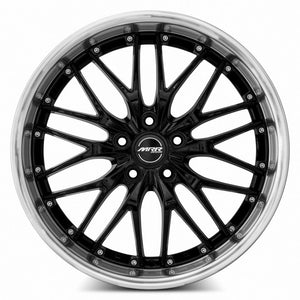 MRR GT1 Black Machine Lip 18x9.5 +25 5x112mm 66.6mm