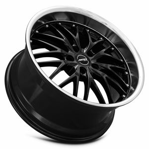 MRR GT1 Black Machined Lip 19x9.5 +25 5x112mm 66.6mm