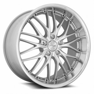 MRR GT1 Hyper Silver Machined Lip 19x9.5 +25 5x112mm 66.6mm