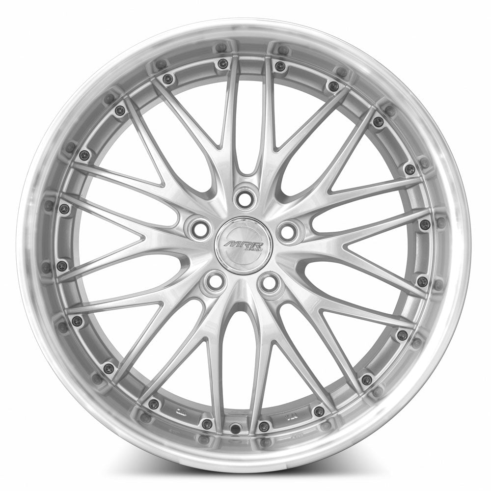 MRR GT1 Hyper Silver Machined Lip 18x9.5 +24 Custommm 66.6mm