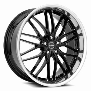 MRR GT1 Black Machine Lip 22x9 +38 5x112mm 66.6mm - WheelWiz