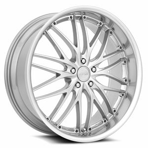 MRR GT1 Hyper Silver Machine Lip 22x9 +25 5x112mm 66.6mm - WheelWiz