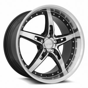 MRR GT5 Black Machine Face Lip 19x9.5 +40 5x108mm 73.1mm - WheelWiz