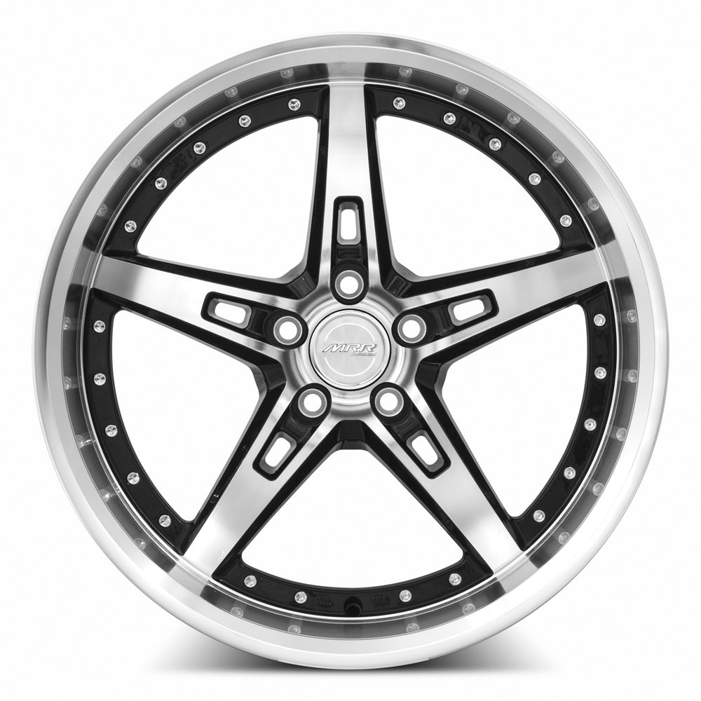 MRR GT5 Black Machine Face Lip 19x9.5 +40 5x112mm 66.6mm - WheelWiz