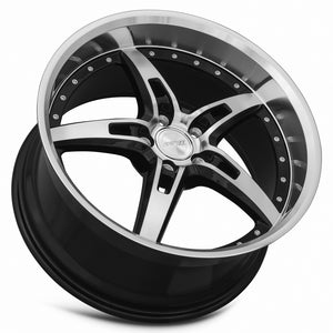 MRR GT5 Black Machine Face Lip 19x9.5 +40 5x108mm 73.1mm - WheelWiz