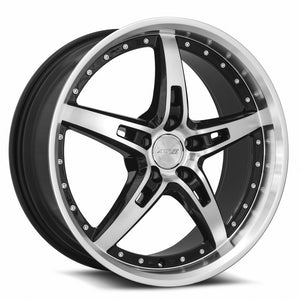 MRR GT5 Black Machine Face Lip 19x8.5 +35 5x120mm 72.6mm - WheelWiz