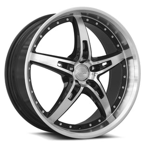 MRR GT5 Black Machine Face Lip 20x8.5 +35 5x120mm 72.6mm - WheelWiz