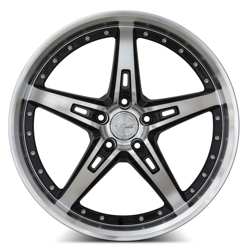 MRR GT5 Black Machine Face Lip 20x8.5 +20 5x114.3mm 73.1mm - WheelWiz