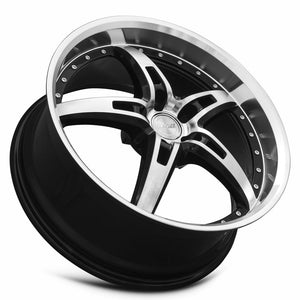 MRR GT5 Black Machine Face Lip 20x8.5 +20 5x114.3mm 73.1mm - WheelWiz