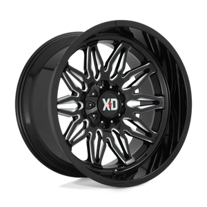 XD Series XD859 GUNNER Gloss Black Milled 22x12 -44 6x135|6x139.7mm 106.1mm - Wheelwiz