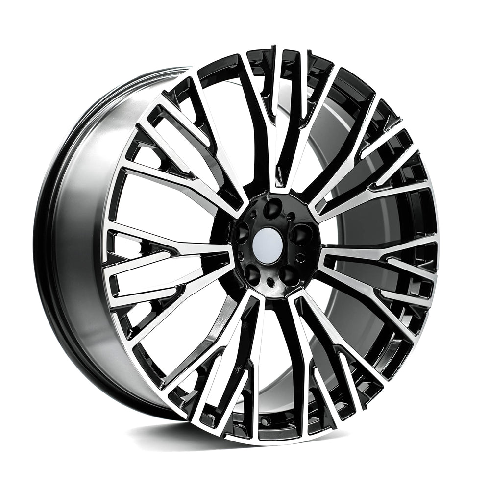 OEPlus BMX8 Gloss Black Machined Face 22x10.5 +43 5x112mm 66.6mm - Wheelwiz