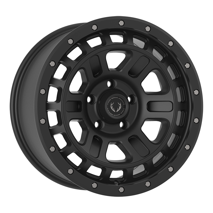 Blackhorn Offroad BH03 Satin Black/Black Lip 17x8.5 -12 5x127mm 71.5mm - Wheelwiz