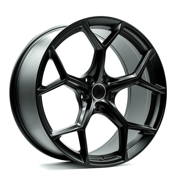 OEPlus AU05 Matt Black 21x9.5 +25 5x112mm 66.6mm– Wheelwiz