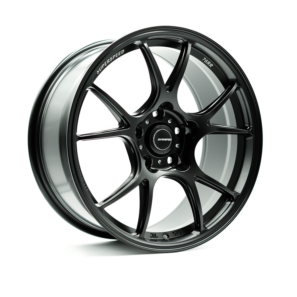 Superspeed 76RR Matt Black 18x8.5 +45 5x114.3mm 73.1mm– Wheelwiz