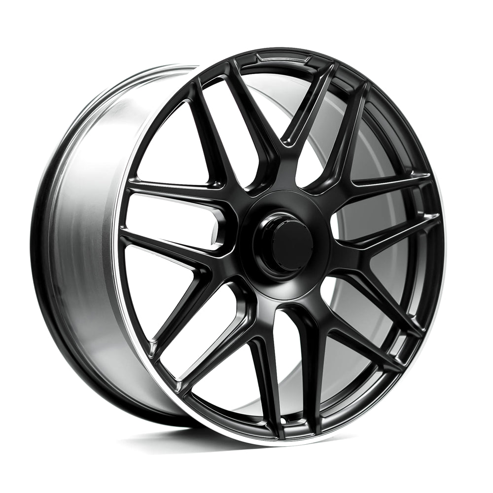 OEPlus MBG1 Matt Black Machined Lip 22x10 +35 5x130mm 84.1mm - Wheelwiz