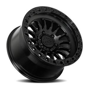 Lock Offroad Grit Matte Black W/ Gloss Black Ring 17x9 -12 5x127mm 71.5mm