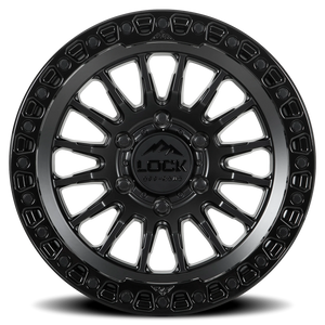 Lock Offroad Grit Matte Black W/ Gloss Black Ring 17x9 +1 5x127mm 71.5mm